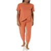Amazon Essentials Women's Cotton Modal Maternity and Nursing Sleepwear Pajama Set, Terracotta, Small view 1