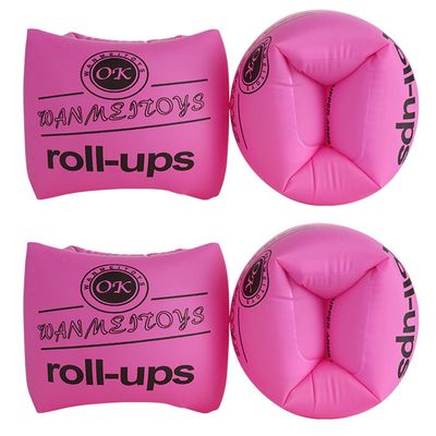 Topsung Swim Arm Rings Floaties Inflatable Bands Swimming Floats Tube Armlets for Children and Adult Pink