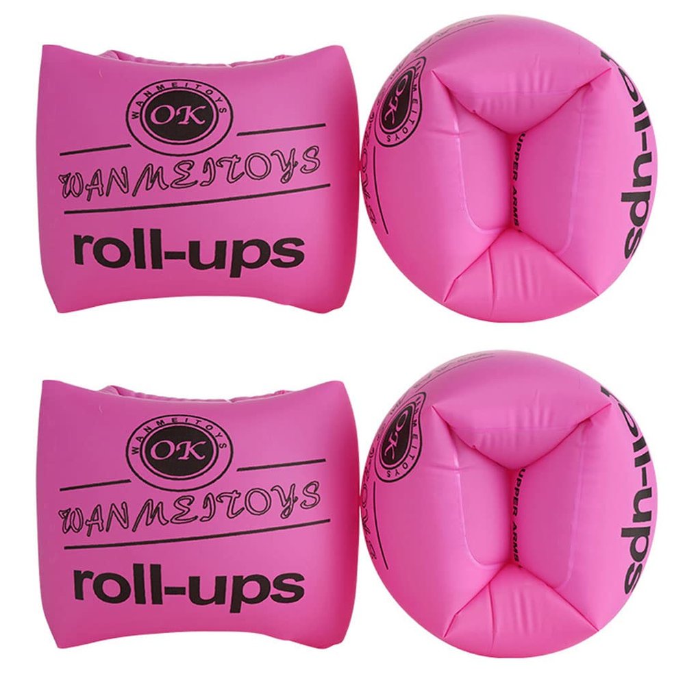 Topsung Swim Arm Rings Floaties Inflatable Bands Swimming Floats Tube Armlets for Children and Adult Pink