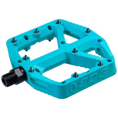 SDG Components, Comp, Platform Pedals, Body: Composite, Spindle: Cr-Mo, 9/16'', Turquoise, Pair