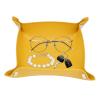 Leather Vanity Tray, Faux Leather Desktop Storage Organizer Decorative Catchall Perfume Holder for Key Phone Jewelry Wallet view 1