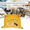 Leather Vanity Tray, Faux Leather Desktop Storage Organizer Decorative Catchall Perfume Holder for Key Phone Jewelry Wallet view 4