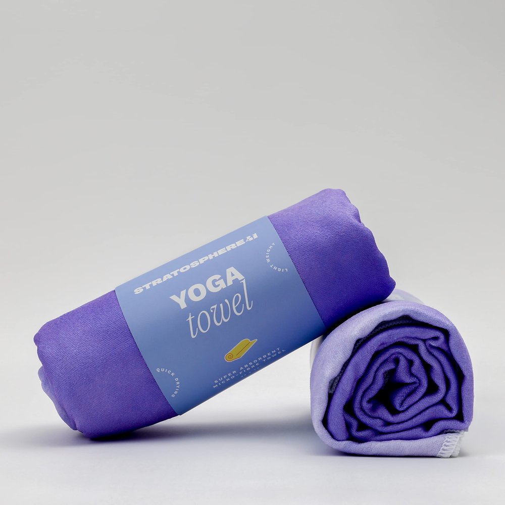 Stratosphere41 Super Absorbent Bikram Micro-Fiber Fitness Hot Yoga Vinyasa Power Pilates Beach Pool Fast-Drying Ultra-Soft Moisture-Wicking Hair-Drying Workout Good Vibes Non-Slip Towel