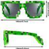 JINTOU Colorful Creeper Block Pixel 8-Bit Party Favor Kids Childrens Boy Girl Fun Cute Gamer Sunglasses Pixel Sunglasses, Birthday Party Favors for Kids and Adults (Green) view 3