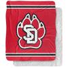 University of South Dakota Blanket, 50"x60" Primary Logo Stripes Silky Touch Sherpa Back Super Soft Throw Blanket view 1