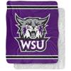 Weber State University Blanket, 50"x60" Primary Logo Stripes Silky Touch Sherpa Back Super Soft Throw Blanket view 1