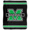 Marshall University Blanket, 50"x60" Primary Logo Stripes Silky Touch Sherpa Back Super Soft Throw Blanket view 2
