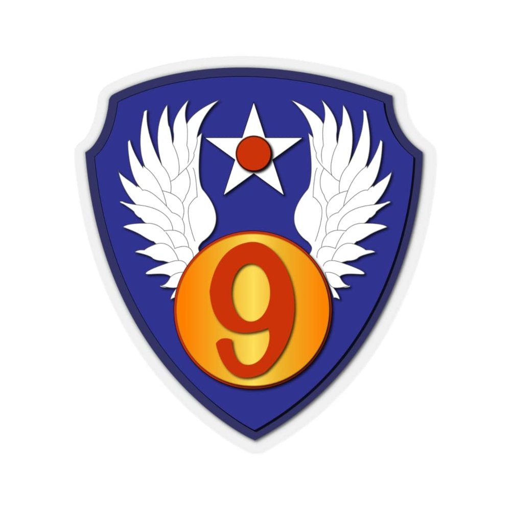Kiss-Cut Stickers - AAC - SSI - 9th Air Force wo Txt (6"x6", Transparent)