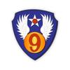 Kiss-Cut Stickers - AAC - SSI - 9th Air Force wo Txt (6"x6", Transparent) view 1
