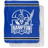 Hampton University Blanket, 50"x60" Primary Logo Stripes Silky Touch Sherpa Back Super Soft Throw Blanket view 1
