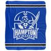 Hampton University Blanket, 50"x60" Primary Logo Stripes Silky Touch Sherpa Back Super Soft Throw Blanket view 2