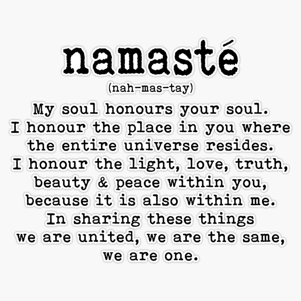 Namaste Sticker Vinyl Bumper Sticker 6 Mil Thick - Size 5"