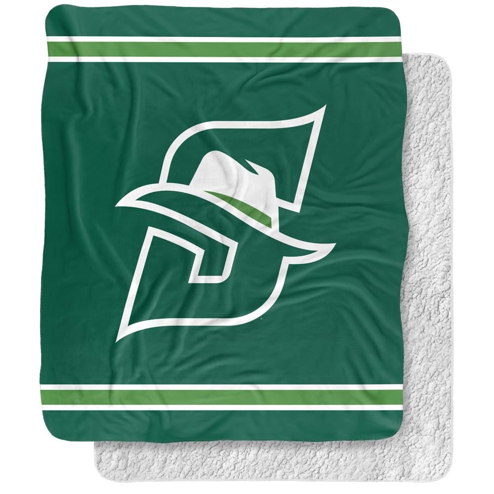 Stetson University Blanket, 50"x60" Primary Logo Stripes Silky Touch Sherpa Back Super Soft Throw Blanket
