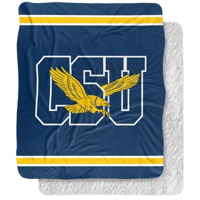 Coppin State University Blanket, 50"x60" Primary Logo Stripes Silky Touch Sherpa Back Super Soft Throw Blanket