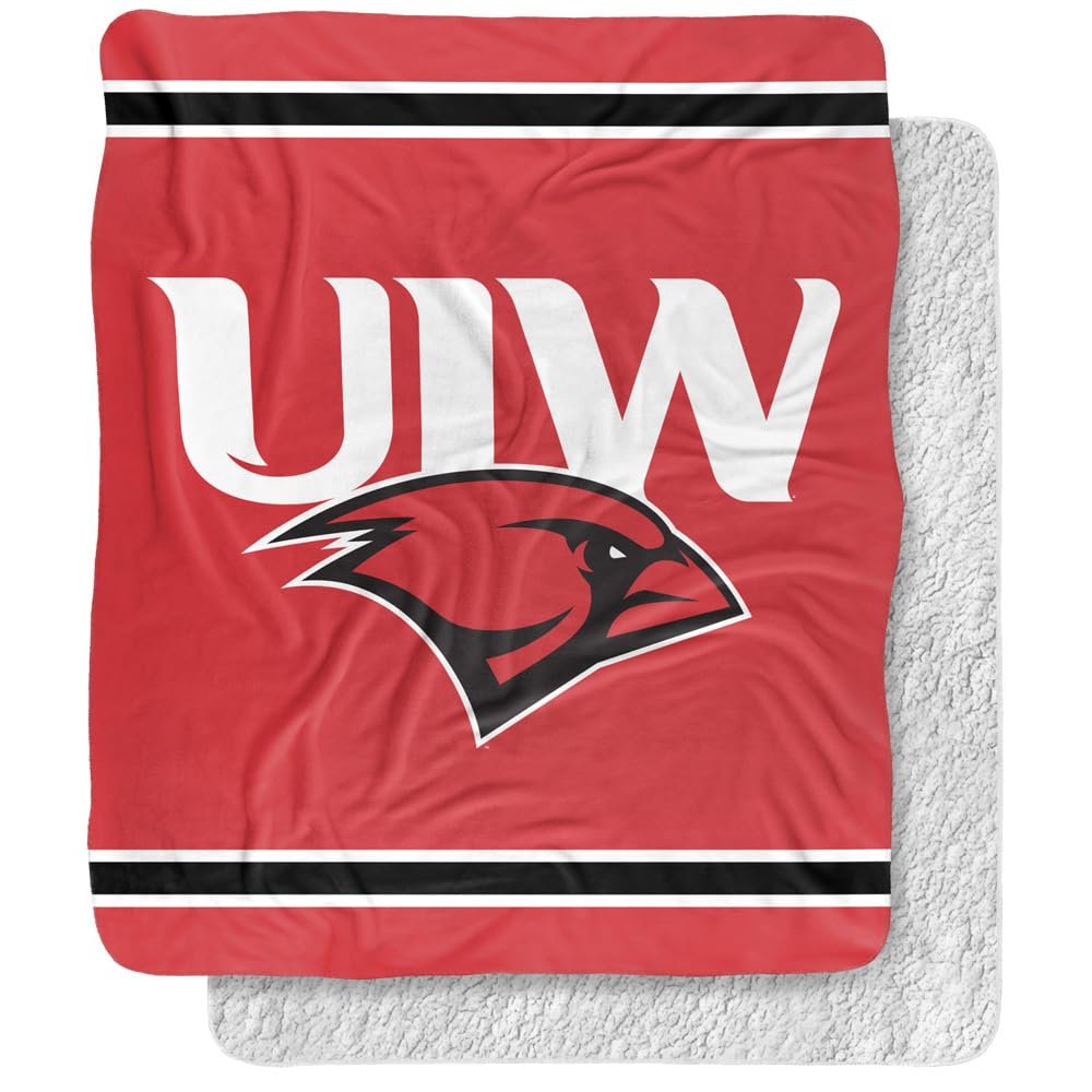 University of The Incarnate Word Blanket, 50"x60" Primary Logo Stripes Silky Touch Sherpa Back Super Soft Throw Blanket
