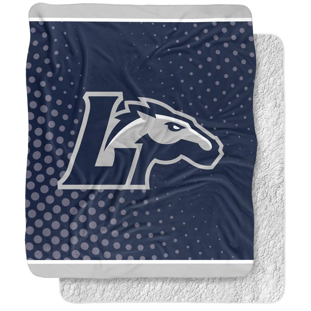Longwood University Blanket, 50"x60" Logo Dots Silky Touch Sherpa Back Super Soft Throw Blanket
