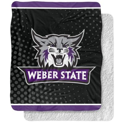 Weber State University Blanket, 50"x60" Logo Dots Silky Touch Sherpa Back Super Soft Throw Blanket