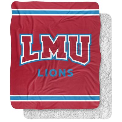 Loyola Marymount University Blanket, 50"x60" Primary Logo Stripes Silky Touch Sherpa Back Super Soft Throw Blanket