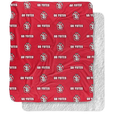 University of South Dakota Blanket, 50"x60" Logo Pattern Silky Touch Sherpa Back Super Soft Throw Blanket