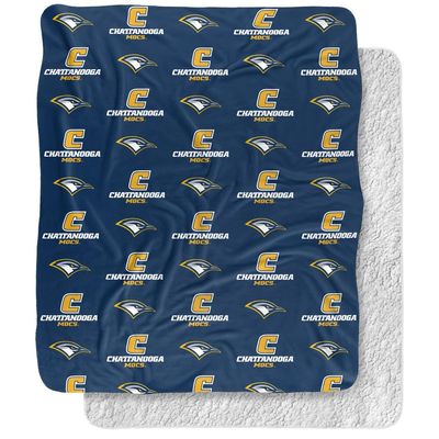 University of Tennessee at Chattanooga Blanket, 50"x60" Logo Pattern Silky Touch Sherpa Back Super Soft Throw Blanket