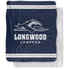 Longwood University Blanket, 50"x60" Primary Logo Stripes Silky Touch Sherpa Back Super Soft Throw Blanket view 1