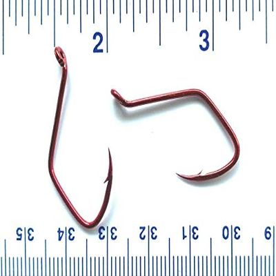 1000 Gerry's Tackle Red Chrome Sickle Octopus Fish Hooks Size 2/0 - Bulk Hooks