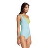 Lands' End Womens Chlorine Resistant One Shoulder Cut Out One Piece Swimsuit Control Paradise Aqua/Lemon Lime Regular 18 view 4