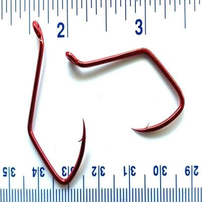 1000 Gerry's Tackle Red Chrome Sickle Octopus Fish Hooks Size 4/0 - Bulk Hooks