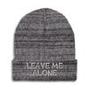 Speedy Pros Beanies for Men Leave Me Alone Embroidery Skull Cap Winter Hats for Women Acrylic One Size Heather Grey Design Only view 1
