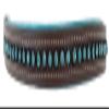 Equitem Leather English Bridle Padded Browband with Teal Crystal with Link Accent (Pony 14", Dark Brown) view 1