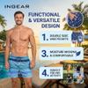 INGEAR Men's Swim Trunks with Compression Liner - 7 Inch Mens Swim Shorts for Swimming, Sports, and Outdoor Activities - Athletic Swimwear Bathing Suit Board Shorts (Medium, Collage) view 4