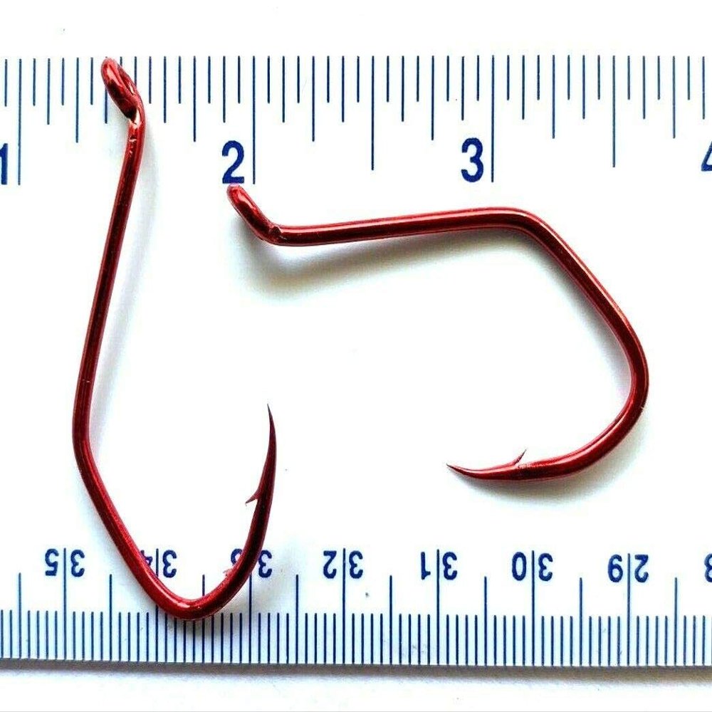 1000 Gerry's Tackle Red Chrome Sickle Octopus Fish Hooks Size 6/0 - Bulk Hooks