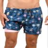 INGEAR Men's Swim Trunks with Compression Liner - 7 Inch Mens Swim Shorts for Swimming, Sports, and Outdoor Activities - Athletic Swimwear Bathing Suit Board Shorts (Medium, Acid Palms) view 1