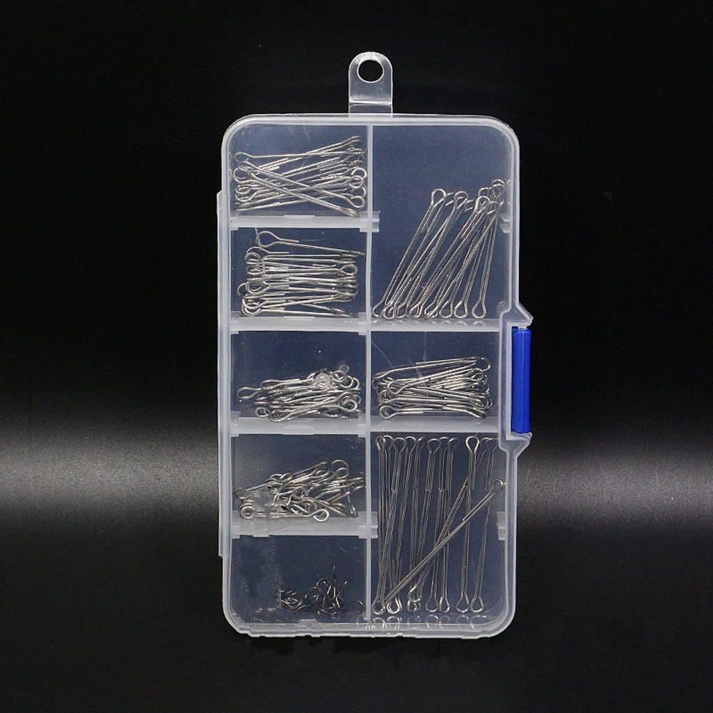 WellieSTR 124pcs Box Set chocklett's Articulated Fish Streamer Fly Tying Materials Stainless Steel Shank&Fish Spine Fly Tying Accessories