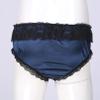easyforever Men Sissy Maid Panties Silky Satin Panty Briefs Lace RuffleThong Crossdressing Underwear Lingerie Dark_Blue Medium view 4