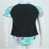 YONGHS 3 Pieces Kids Girls Summer Swimsuit Zip Up Rash Guard Printed Beach Swimwear Bathing Suits Black&Green 4 Years view 4