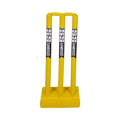 SS Cricket Full Size Plastic Stumps with 1 Base and 2 bails (Adult Size)