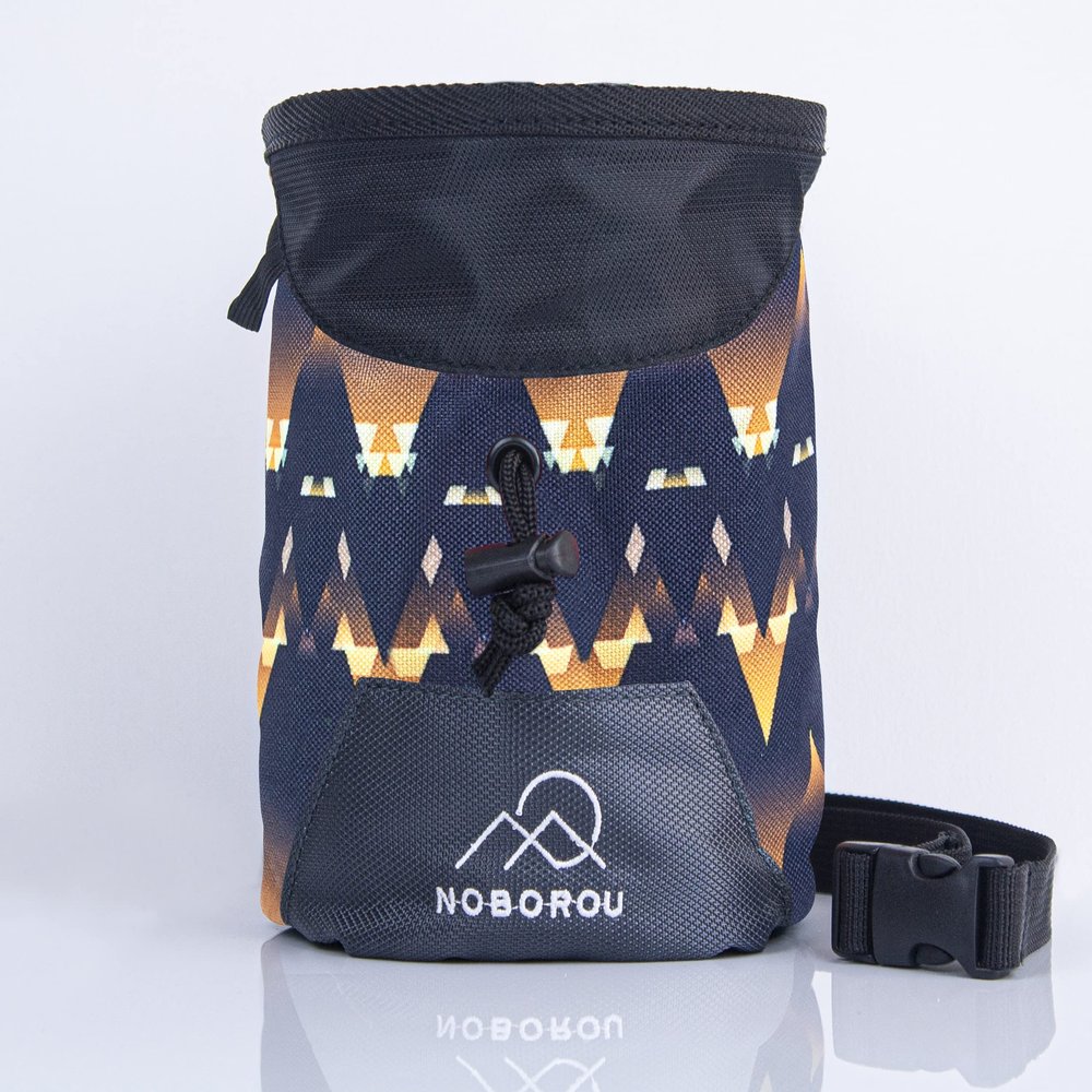 Noborou Chalk Bag for Rock Climbing | Bouldering Chalk Bag | Large Zippered Pocket | Adjustable and Removable Belt (Dusk)