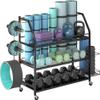 Staransun Staransun Weight Rack for Dumbbells - Widened Home Gym Storage Rack - Dumbbell Rack with 4 Flexible Wheels and Unique Storage on Both Sides view 1