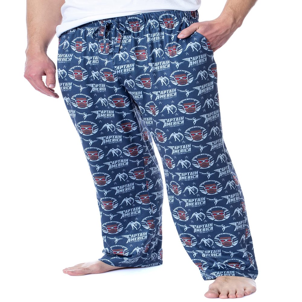 Marvel Mens' The Falcon Captain America Tossed Print Pajama Pants (Medium)