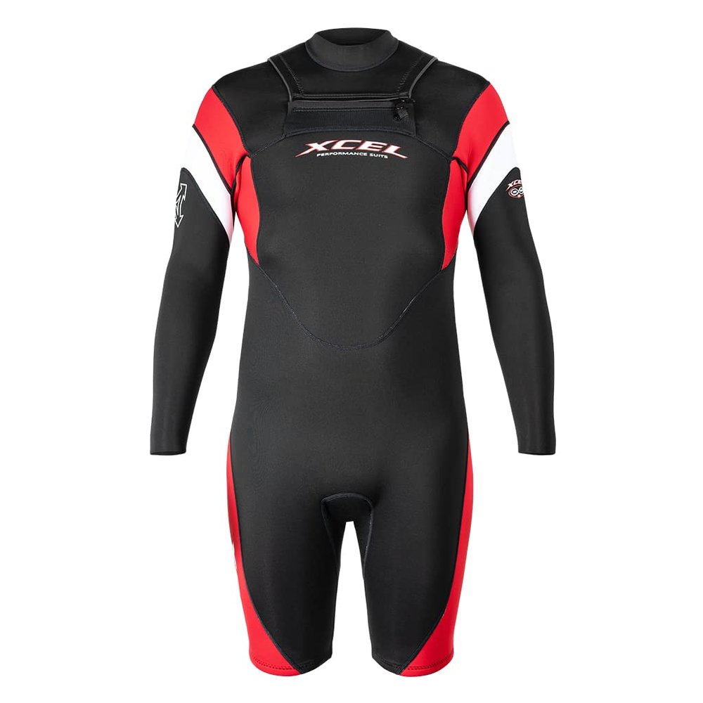 XCEL Mens Infiniti Solution Long Sleeve Springsuit 2mm - Black/Red/White | Medium Large
