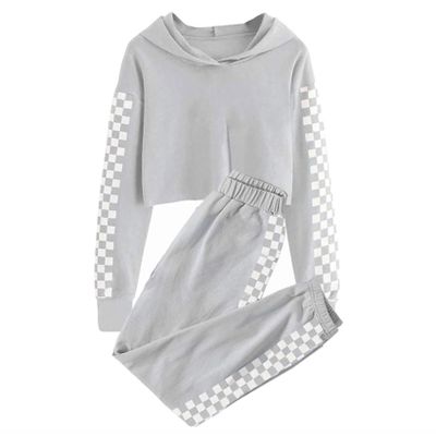 JanJean Kids Girls Spring Casual Outfit Long Sleeve Pullover Hoodies Top with Loose Cargo Loose Sweatpants 2PCS Tracksuit Grey 11-12 Years