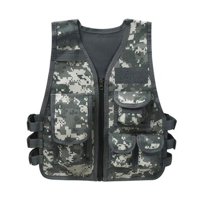 Aislor Kids Boys Girls Camouflage Vest Security Guard Waistcoat CS Field Combat Training Swat Police Outdoor Costume Light Camouflage 3-7 Years