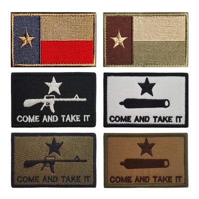 Antrix 6 Set Texas Flag and Come and Take it Tactical Patch with Hook & Loop Fastener Combat American Decorative Patch for Army Clothes Uniform,Tactical Backpack,Outdoor Activity