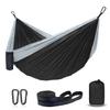 Hammock Camping, Portable Single/Double Hammocks for Outdoor Hiking Travel Backpacking - 210D Nylon Hammock Swing for Backyard & Garden (Black/Gray) view 1