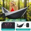 Hammock Camping, Portable Single/Double Hammocks for Outdoor Hiking Travel Backpacking - 210D Nylon Hammock Swing for Backyard & Garden (Black/Gray) view 3