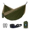 Hammock Camping, Portable Single/Double Hammocks for Outdoor Hiking Travel Backpacking - 210D Nylon Hammock Swing for Backyard & Garden (Green/Khaki)