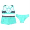 Daenrui Kids Girls Floral Racer Back Crop Top with Bottoms Boardshorts 3 Pieces Athletic Tankini Swimsuit Mint 14 Years view 4