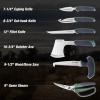 Flissa Hunting Field Dressing Kit, 10 Piece Hunting Knife Set with Skinning Knife, Butcher Game Processing Kit with Portable Storage Case for Deer, Meat Processing, Fishing, Camping, Survival (Green) view 2