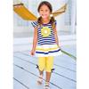 Little Girls Summer Clothes Outfits Daisy Flower Stripe T-Shirt Top + Bows Pant Sets Toddler Girl Clothing (Yellow, 6-7 Years) view 2